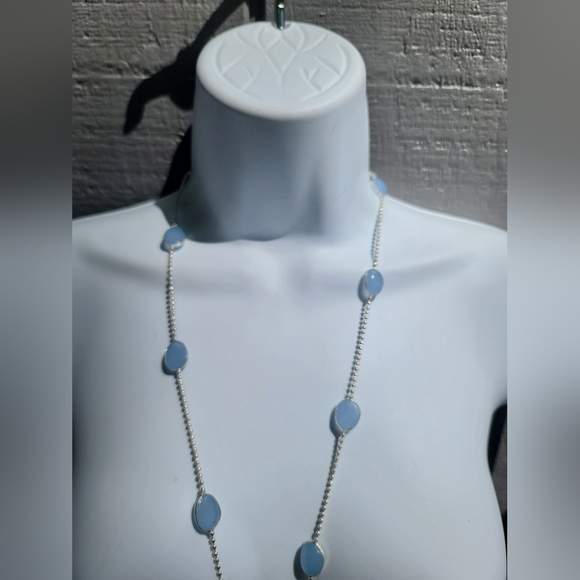 Chalcedony & sterling 13/26" station necklace - Picture 7 of 8